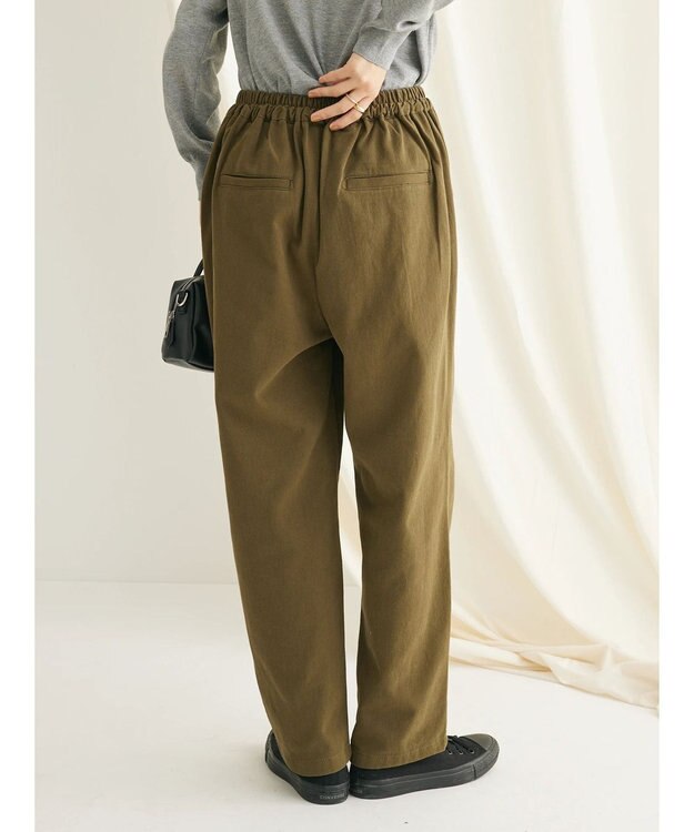 CRAFT STANDARD BOUTIQUE 綿ピーチ綺麗シルエットパンツ Khaki