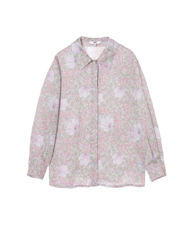 DAKS ボタニカルプリントブラウス ピンク