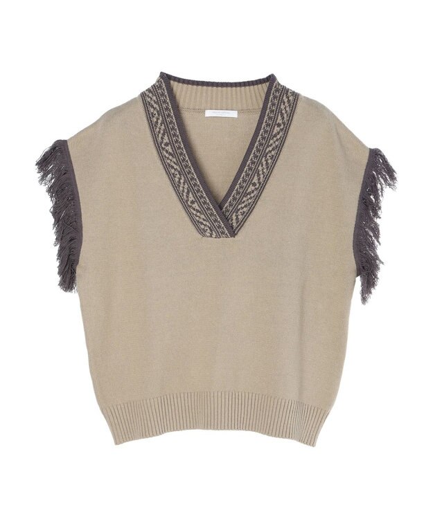 Green Parks フリンジベスト Gray