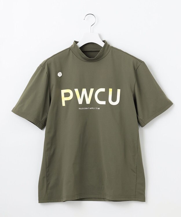 PW CIRCULUS 【吸水速乾 / UV遮蔽率99% UVカット / ストレッチ】【MEN】バックメッシュポケットモックT ゴルフ カーキ系
