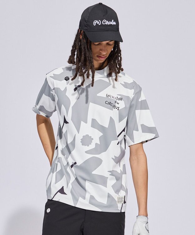 PW CIRCULUS 【MEN】ＤＯＶＥ柄モックネック ゴルフ グレー系5