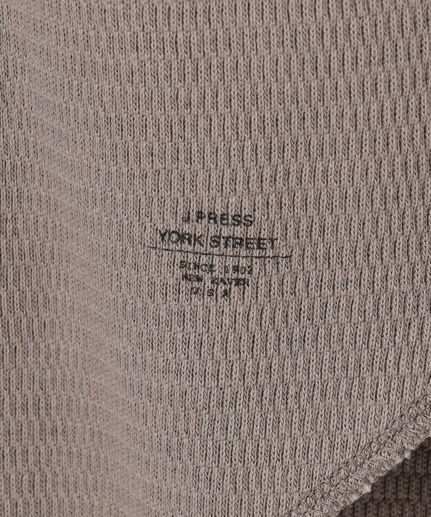 J.PRESS YORK STREET 【UNISEX】ハニカムワッフル Tシャツ ライトグレー系