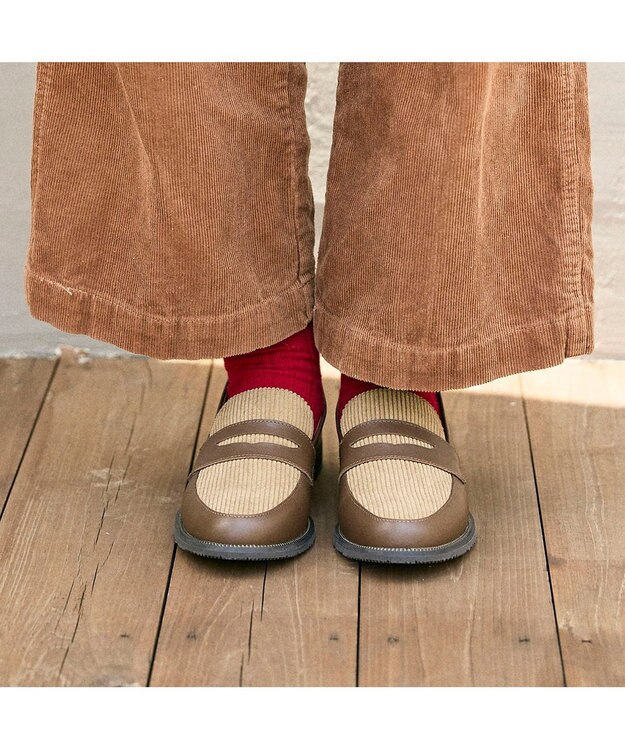 ing <ing>デザインコインローファー オークコンビ