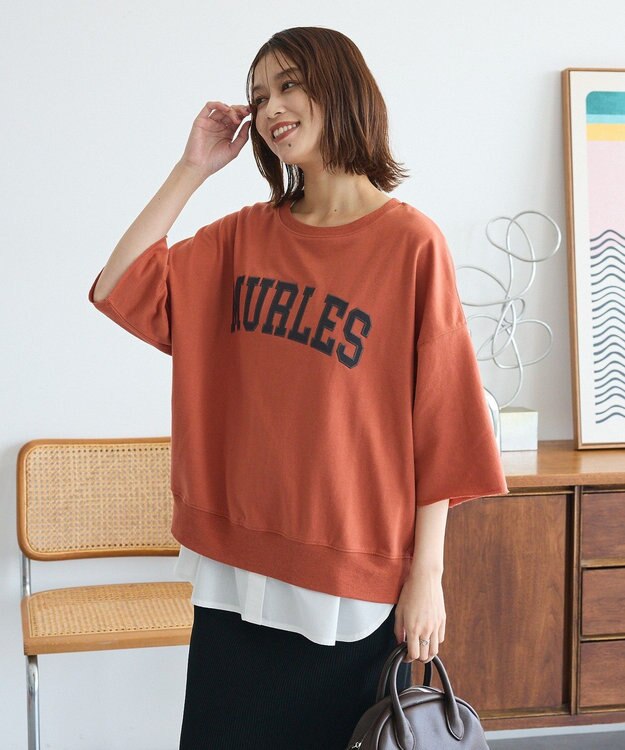 Green Parks ５分袖刺繍ロゴトレＴＥＥ Orange