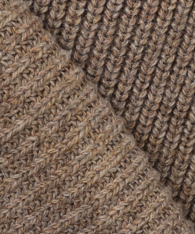 ANY ラムウールフェザーコンビプルオーバー モカ