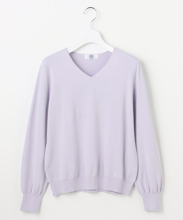 J.PRESS LADIES 【人気のため新色追加】PRINCE Vネック ニット ラベンダー系