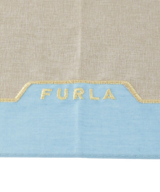 MOONBAT FURLA 晴雨兼用日傘 長傘 シャンブレー切継 ／遮光 遮熱 UV ターコイズ