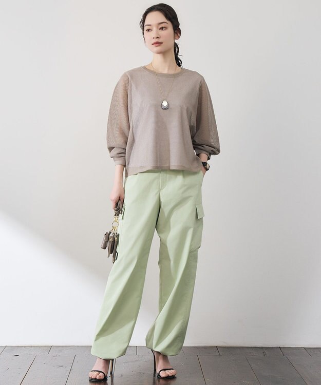 自由区 S ライトメッシュ プルオーバー ベージュ