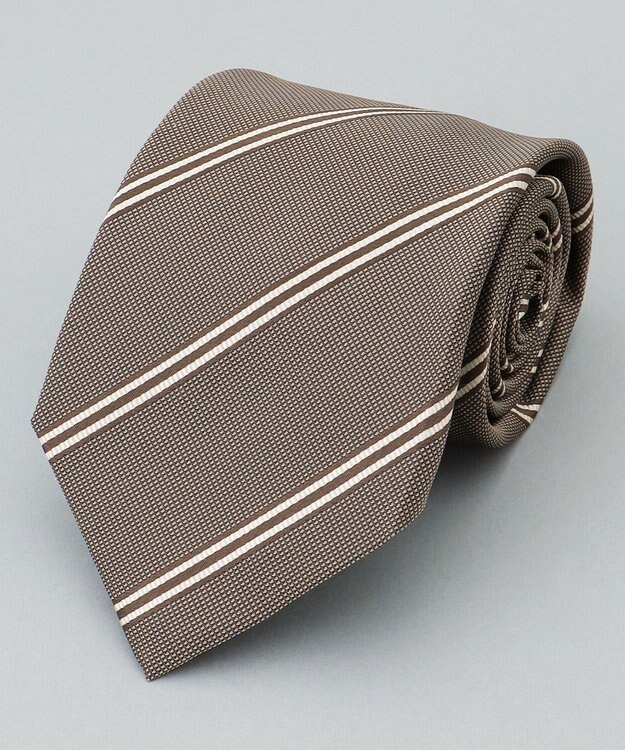 GOTAIRIKU  GOTAIRIKU別注【日本製】シルク ネクタイ_レジメンタル柄 ベージュ系1