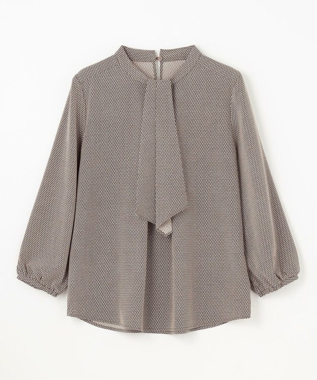 ANY 【洗濯機可】ボータイブラウス ブラウン