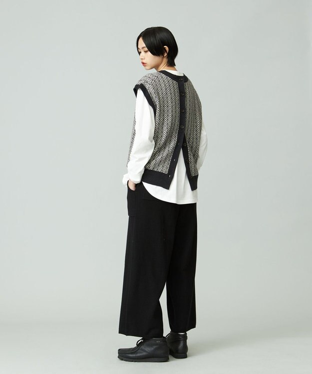 J.PRESS YORK STREET 【WOMEN】ANTI PILLING  JACQUARD ベスト グレー系5