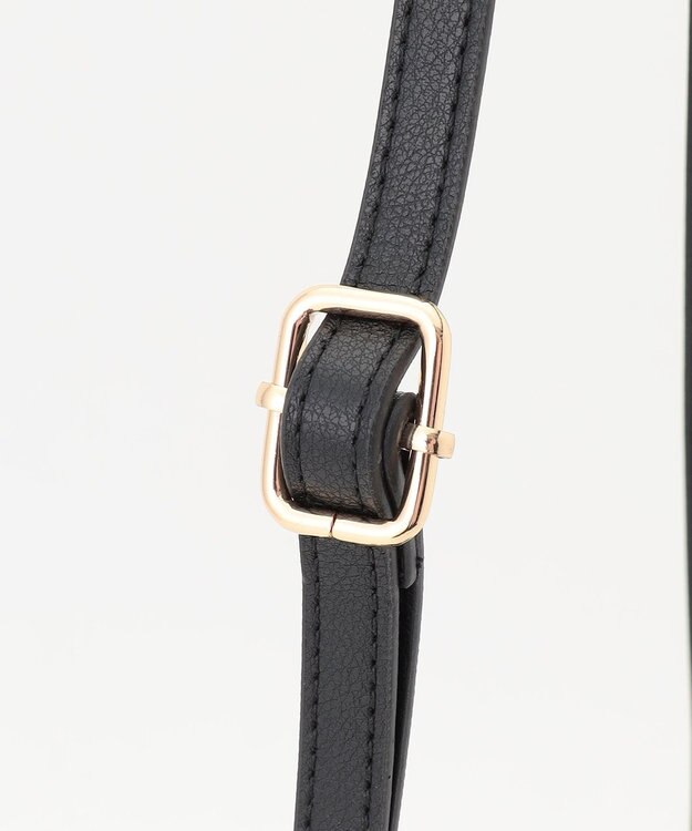 LA BAGAGERIE 【maison vert】 【超軽量・多収納】バイカラーリボンショルダーバッグ ブラック