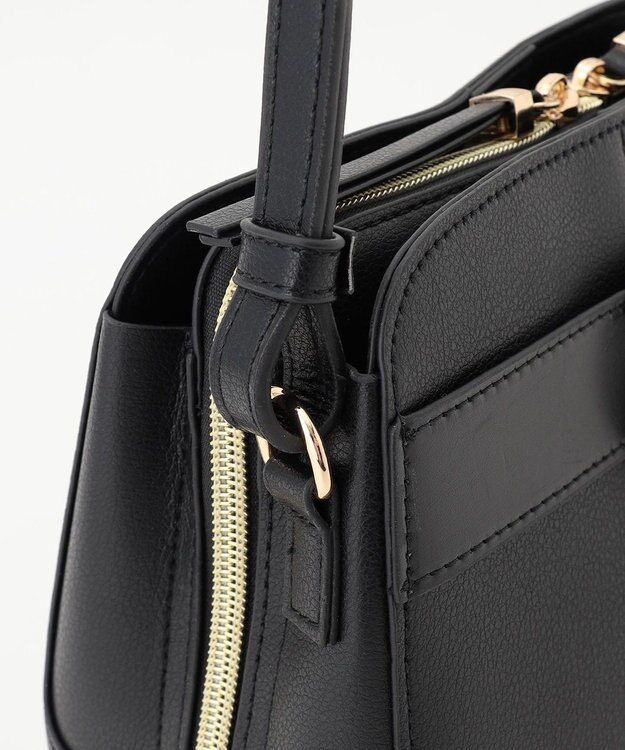 LA BAGAGERIE 【maison vert】 【超軽量・多収納】バイカラーリボンショルダーバッグ ブラック