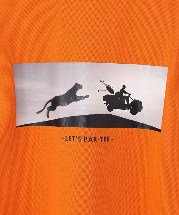 PW CIRCULUS 【MEN】【吸汗速乾】アニマル バックプリント ポロシャツ オレンジ系