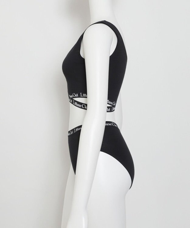 WEGO 【ハーフトップ＆ショーツセット】Liliane　Ciel　クロスロゴ ブラック