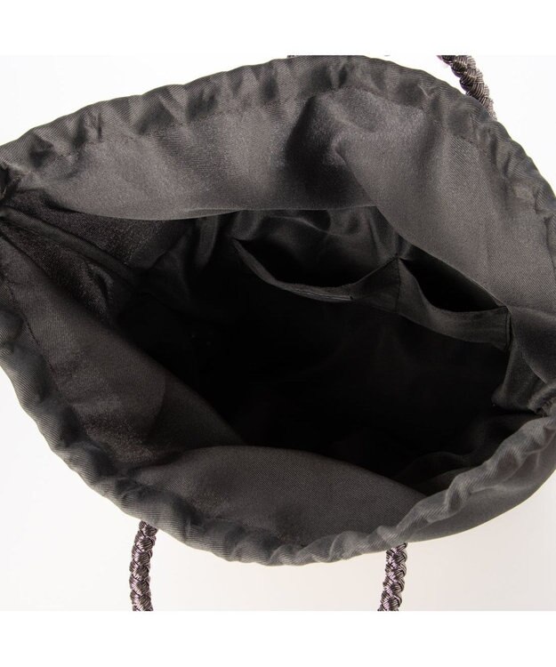 UNBILLION カシュカシュ cachecache / ラメ切替クロッシェトート カゴバッグ ダークシルバー