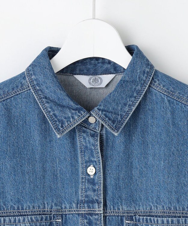 J.PRESS LADIES コットンリネン 7oz デニム シャツ ワンピース ユーズド系