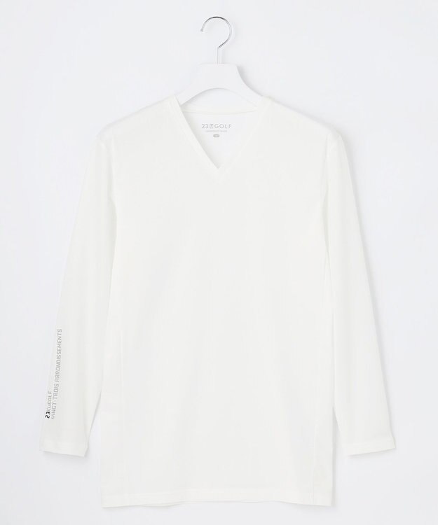 23区GOLF 【MEN】【吸水速乾・UVケア】30デニール Vネック カットソー ホワイト系5