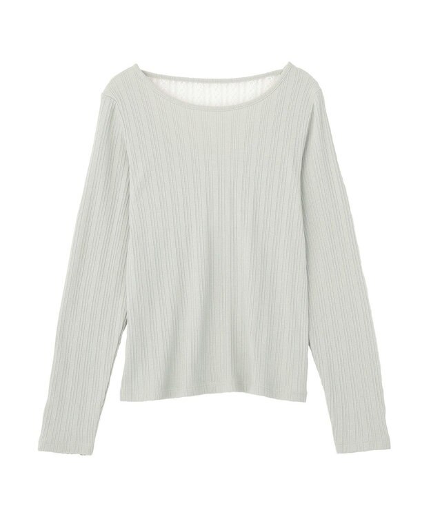 earth music&ecology ランダムチェーンリブバックレースプルオーバー Light Green