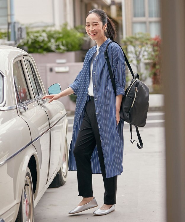 ANY 【洗濯機可・セットアイテム】短丈ベスト×シャツワンピースセット ブラック