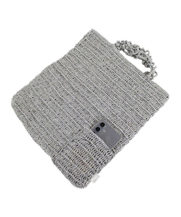ROOTOTE 1091【手編みカゴバッグ風】SC.トール.クロッシュメタリック-A 02：シルバー