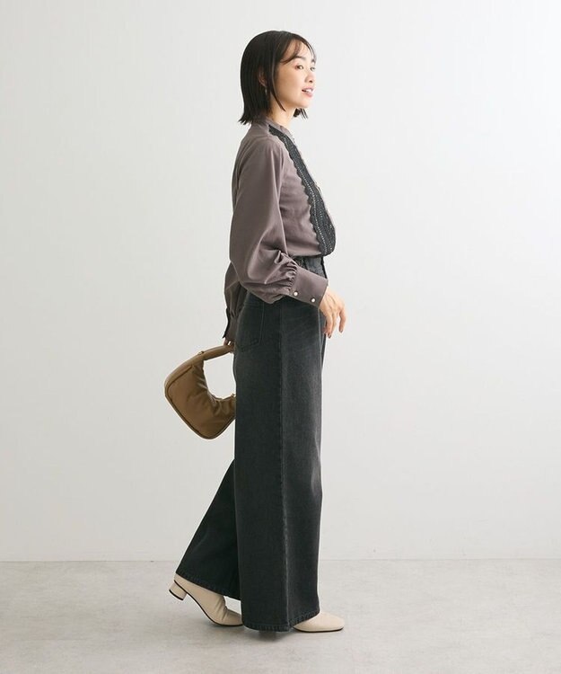 Green Parks ・ＥＬＥＮＣＡＲＥ　ＤＵＥ　フロントレースブラウス Charcoal Gray