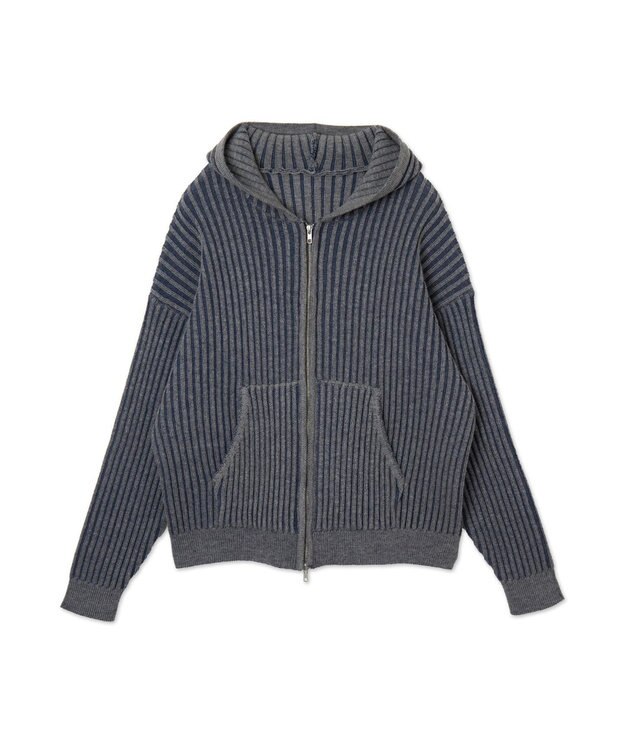 WEGO ヴィンテージライクZIPパーカー ブルー