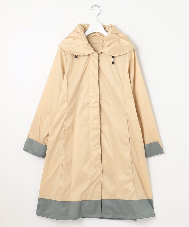 MOONBAT 【ロング丈】LIGNAGGIO 丸えりバイカラーレインコート