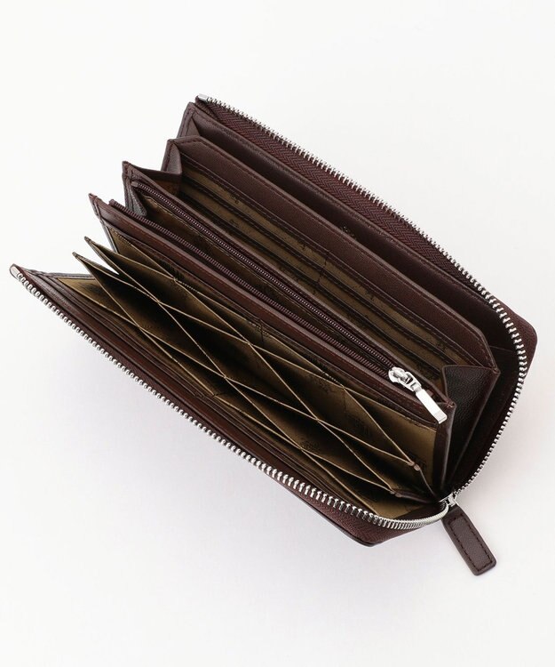 J.PRESS MEN 【MORPHO×J.PRESS】シープゴート ハニーセル長財布(Ｌ字ラウンドファスナー) ダークブラウン系
