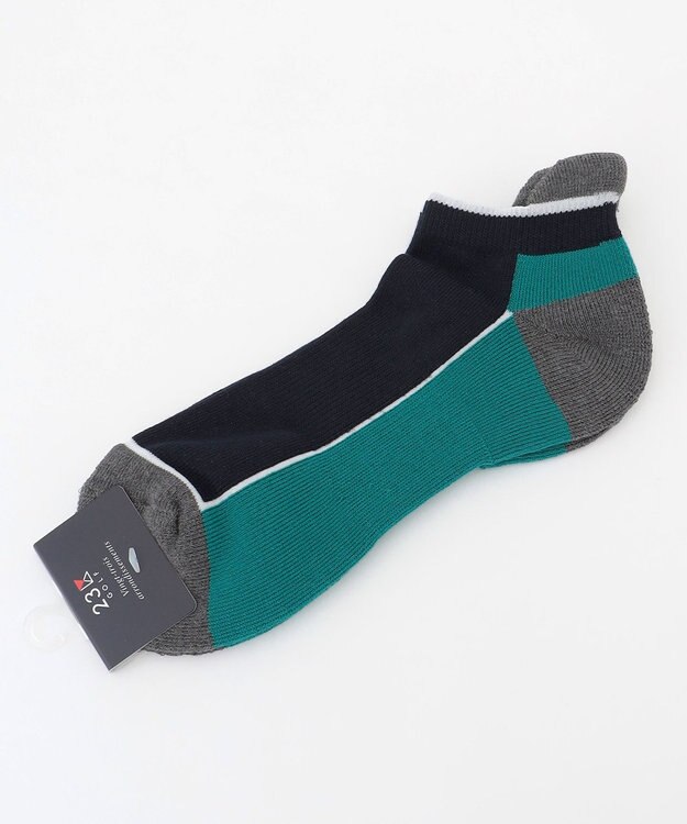 23区GOLF 【MEN】カラーブロックアンクル ネイビー系