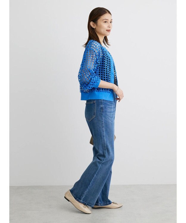 Green Parks ・ＳＵＧＡＲ　ＳＰＯＯＮ　カラーデニムフレアパンツ Indigo