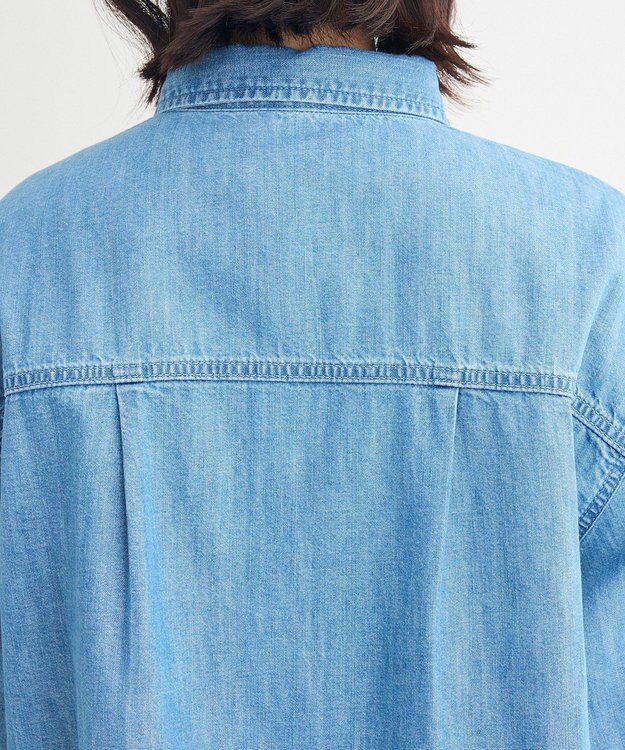 Green Parks ショート丈デニムシャツ Light Indigo