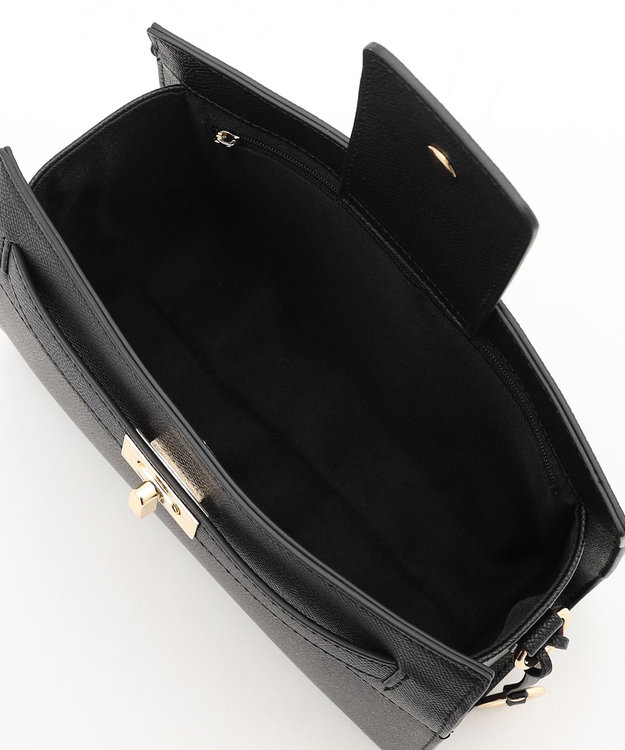 組曲 ベルトデザインスクエアショルダーバッグ ブラック系