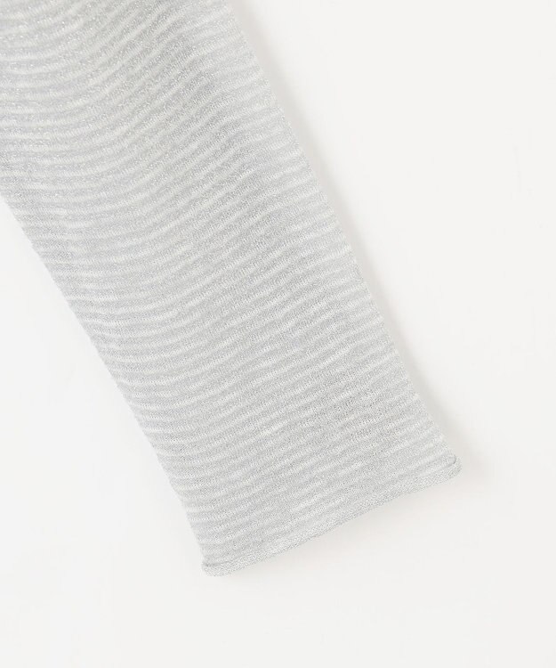 自由区 S 【洗える】ラメボーダー ニット シルバー×シルバー