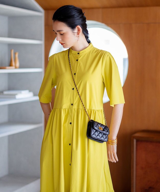 組曲 L 【弱撥水機能・UVケア】ライトナイロンストレッチ ワンピース イエロー系