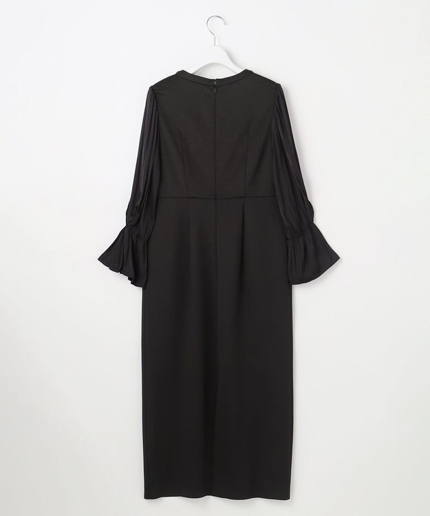 ANY SIS 【洗える】ベルスリーブナロー ドレス ブラック