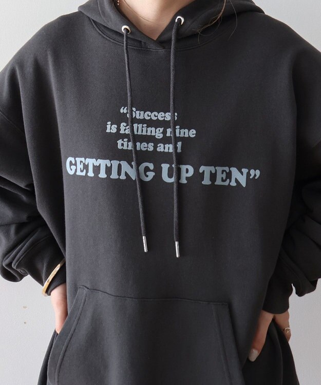 AMERICAN HOLIC フロッキーロゴプリント裏毛パーカー Charcoal Gray