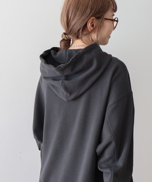 AMERICAN HOLIC フロッキーロゴプリント裏毛パーカー Charcoal Gray