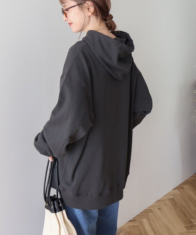 AMERICAN HOLIC フロッキーロゴプリント裏毛パーカー Charcoal Gray