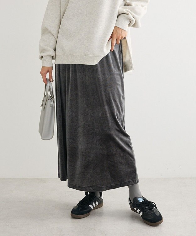 Green Parks ベロアナロースカート Charcoal Gray
