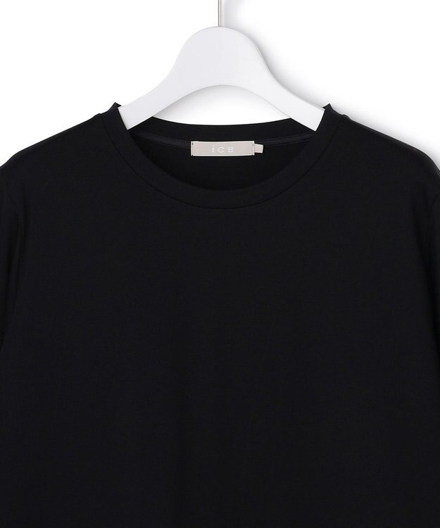 ICB L サテンラッセルコンビ カットソー ブラック系