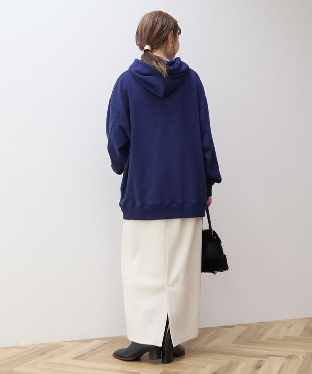 AMERICAN HOLIC フロッキーロゴプリント裏毛パーカー Navy