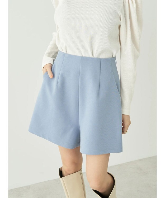 earth music&ecology カットツイルショートパンツ Grayish Blue