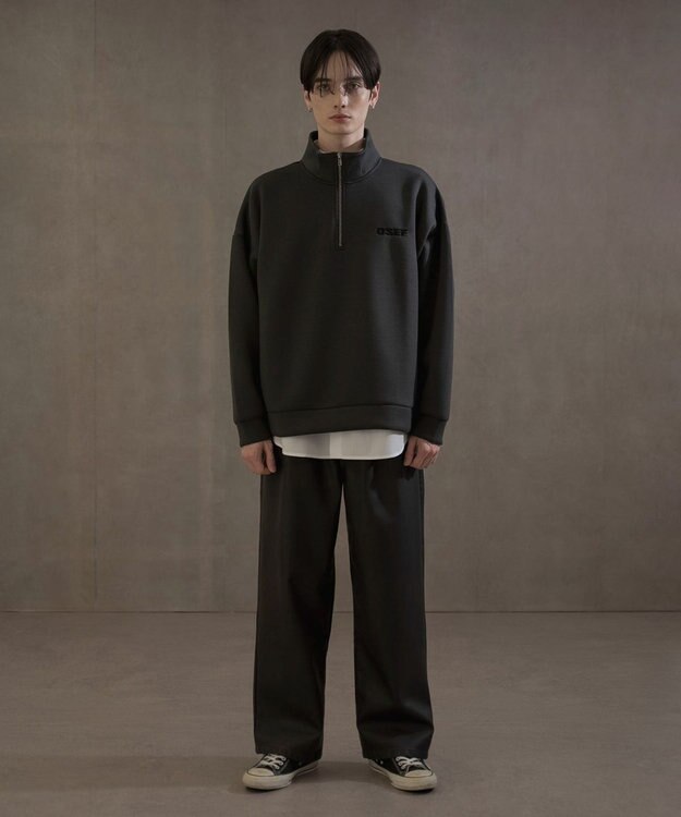 WEGO KEEPWARM　BIGハーフZIPプルオーバー ブラック中濃色