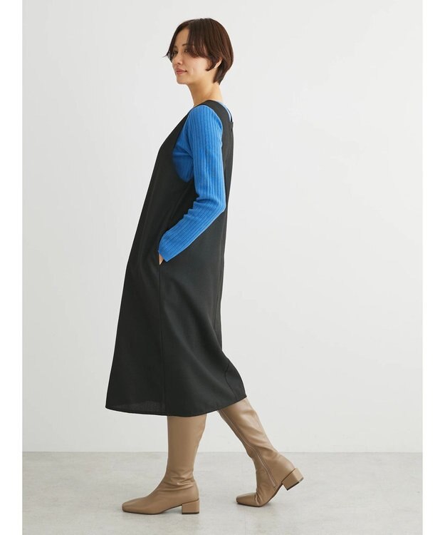 Green Parks ３ｗａｙで着られるツイード風ジャンスカ Black