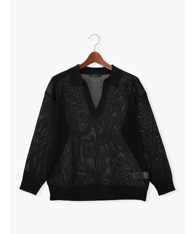 Te chichi メッシュスキッパーポロニット ブラック