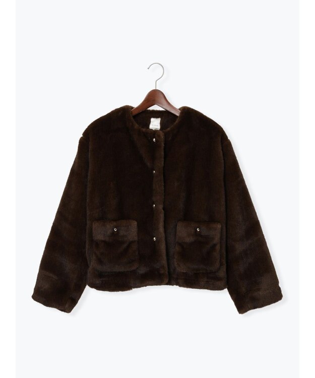 Te chichi グラデーションファーノーカラージャケット《2025winter catalog item》 ブラウン