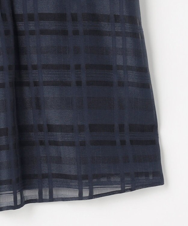 J.PRESS LADIES L シアーチェック カットソー ダルブルー系