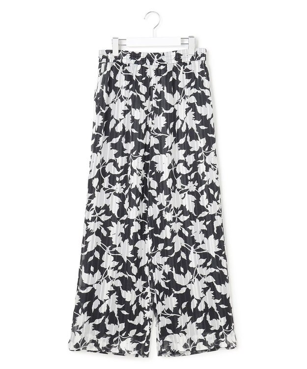 ICB 【30th ANNIVERSARY】 アーカイブフラワープリント ワイドパンツ ブラック×オフホワイト