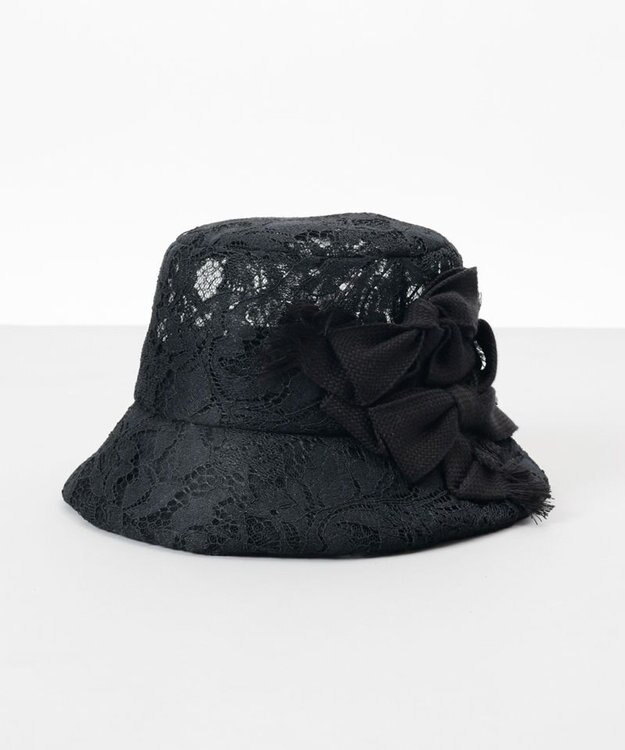 AURORA 【 LANVIN en Bleu （ランバン オン ブルー）】リボンレースクロッシェハット ブラック